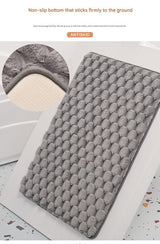 Plush Cobblestone Memory Foam Bath Mat - Super Absorbent, Non-Slip & Machine Washable(Camel 50*80㎝) - Top-Down View