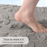 Plush Embossed Leaf Bath Mat - Ultra Soft, Absorbent & Non-Slip Bathroom Rug(Light gray 50*80㎝) - Side View