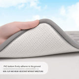 Plush Embossed Leaf Bath Mat - Ultra Soft, Absorbent & Non-Slip Bathroom Rug(Light gray 50*80㎝) - 45-Degree Angle
