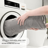 Plush Embossed Leaf Bath Mat - Ultra Soft, Absorbent & Non-Slip Bathroom Rug(Dark gray 50*80㎝) - Top-Down View