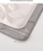 Plush Embossed Leaf Bath Mat - Ultra Soft, Absorbent & Non-Slip Bathroom Rug(Dark gray 50*80㎝)