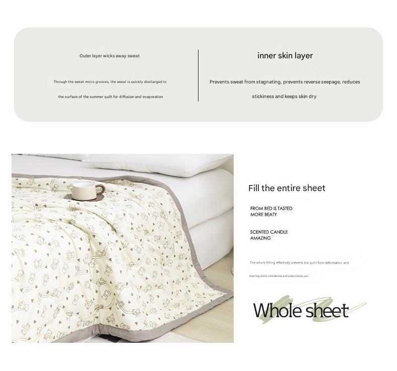 Lightweight Reversible Summer Quilt - Soft, Breathable & Machine Washable Comforter(150x200cm Blue Heart)