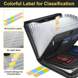 Fireproof & Waterproof Expanding File Folder Organizer with Zipper - Large Capacity Document Safe Bag(Black no-handle model) - Top-Down View
