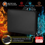 Fireproof & Waterproof Expanding File Folder Organizer with Zipper - Large Capacity Document Safe Bag(Black no-handle model) - Low Angle