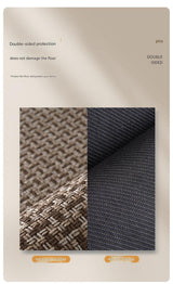 Absorbent & Dirt-Resistant Woven Kitchen Mat - Non-Slip Runner Rug for Home(Interlocking Brown) - Front View