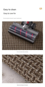 Absorbent & Dirt-Resistant Woven Kitchen Mat - Non-Slip Runner Rug for Home(Interlocking Brown)