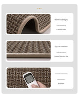 Absorbent & Dirt-Resistant Woven Kitchen Mat - Non-Slip Runner Rug for Home(Style Woven Gray) - 45-Degree Angle