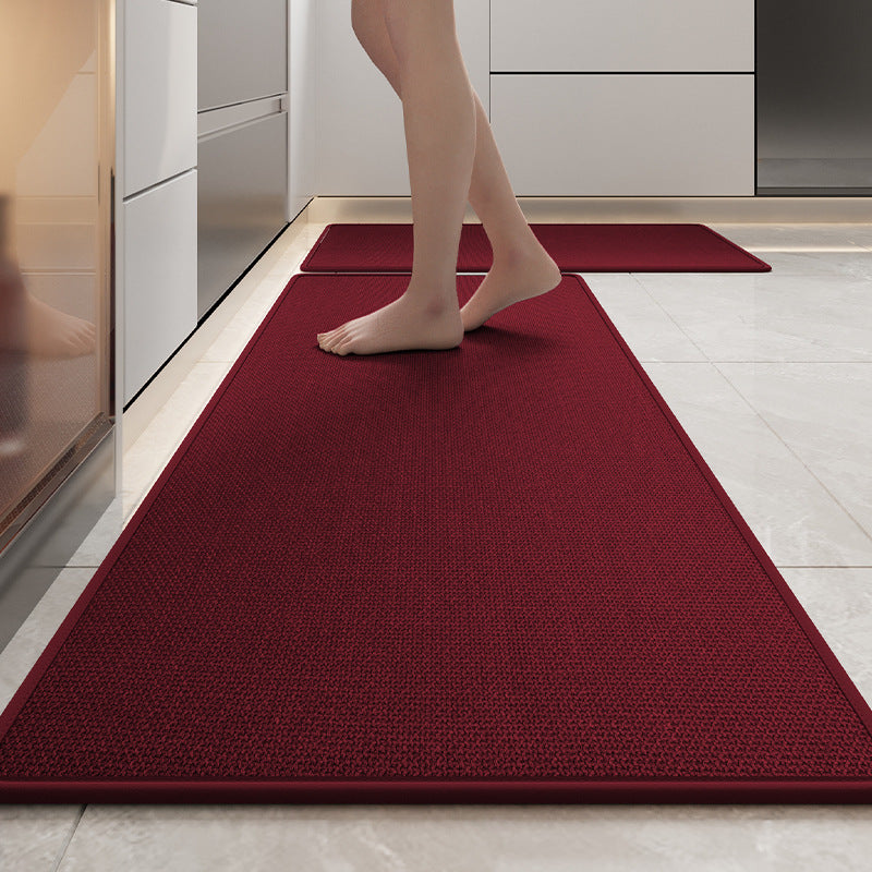 Absorbent & Dirt-Resistant Woven Kitchen Mat - Non-Slip Runner Rug for Home(Style Woven Red)