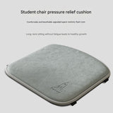 Memory Foam Student Seat Cushion - Pressure Relief, Non-Slip with Adjustable Straps for Healthy Posture(Astronaut Blue 36x34cm) - Front View