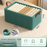 2pc Foldable Fabric Storage Bin with Steel Frame & Handles - 26L Stackable Closet Organizer(Green)