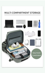4-in-1 Convertible Travel Backpack & Briefcase - Large Capacity, 16" Laptop Compartment, USB Port(Green)