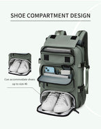 4-in-1 Convertible Travel Backpack & Briefcase - Large Capacity, 16" Laptop Compartment, USB Port(Green)