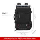 4-in-1 Convertible Travel Backpack & Briefcase - Large Capacity, 16" Laptop Compartment, USB Port(Black)