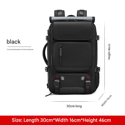 4-in-1 Convertible Travel Backpack & Briefcase - Large Capacity, 16" Laptop Compartment, USB Port(Black)
