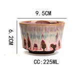 Yellow 225ml Ceramic Kiln Glazed Coffee Latte Art Cup - Retro Style Matcha Bowl
