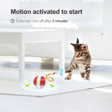 Red Interactive Smart Electric Cat Toy Ball - Automatic Irregular Rolling Teaser for Independent Play - 45-Degree Angle