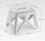 White Portable Folding Stool - Compact Lightweight Plastic Step Stool for Camping, Fishing, Kids, and Home Use