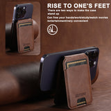 Purple Slim Magnetic Wallet with Kickstand for MagSafe - PU Leather Card Holder