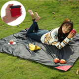 Red (110*150cm) Compact Pocket Picnic Blanket - Waterproof & Sand-Proof Mat for Beach, Camping & Hiking - Side View