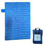 Dark Blue (110*150cm) Compact Pocket Picnic Blanket - Waterproof & Sand-Proof Mat for Beach, Camping & Hiking