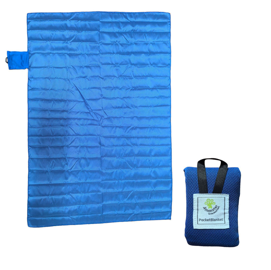 Dark Blue (110*150cm) Compact Pocket Picnic Blanket - Waterproof & Sand-Proof Mat for Beach, Camping & Hiking
