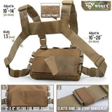 Black Minimalist Tactical Chest Rig - Lightweight Recon Pouch with Laser-Cut MOLLE & Quick-Release Buckles - Top-Down View