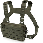 Green Minimalist Tactical Chest Rig - Lightweight Recon Pouch with Laser-Cut MOLLE & Quick-Release Buckles