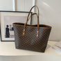Coffee Chic Monogram Print Tote Bag - Large Capacity Shoulder Handbag for Work & Commuting