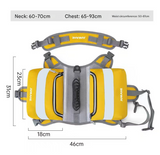 Grey Saddle Bag Dog Backpack - Adjustable Harness Pack for Hiking, Camping & Travel with Medium to Large Dogs - Front View