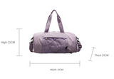 Pink Stylish Sports Gym Bag for Women - Lightweight Travel Duffel with Wet/Dry Pocket - Front View