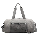 Grey Stylish Sports Gym Bag for Women - Lightweight Travel Duffel with Wet/Dry Pocket