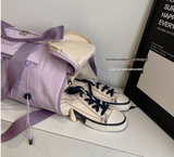 Grey Stylish Sports Gym Bag for Women - Lightweight Travel Duffel with Wet/Dry Pocket - Side View