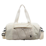 Beige Stylish Sports Gym Bag for Women - Lightweight Travel Duffel with Wet/Dry Pocket