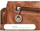 Brown Vintage Soft Leather Hobo Bag for Women - Multi-Pocket Shoulder Purse & Crossbody Handbag