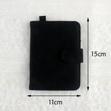Black DIY Canvas Passport Holder with 4 Random Patches - Customizable Travel Document Wallet