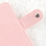 Pink DIY Canvas Passport Holder with 4 Random Patches - Customizable Travel Document Wallet - Side View