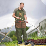 Khaki Pocket Heavy-Duty Gardening Apron with Adjustable Straps and Multi-Pocket Design - Top-Down View