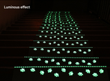 3-Pack Green Non-Slip Luminous Stair Treads - Self-Adhesive Pet Paw Print Stair Mats 55x22x4.5cm - Side View