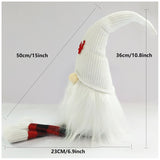 2-Pack Christmas Gnome Decorations - Red & White Long Leg Faceless Santa Elf Plush Ornaments - Front View