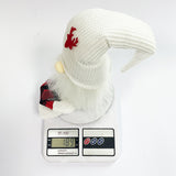 2-Pack Christmas Gnome Decorations - Red & White Long Leg Faceless Santa Elf Plush Ornaments - Side View