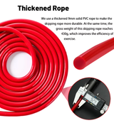 Black Weighted Jump Rope for Workout Fitness - Thick 9mm Cable for Intense Fitness, Strength & Cardio Workout - 45-Degree Angle