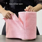 Grey 4-Roll Pack, 80 Sheets Reusable Tear-Off Microfiber Cleaning Cloths - Non-Stick Oil & Absorbent Kitchen Wipes