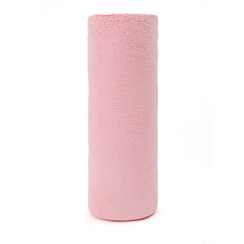 Pink 4-Roll Pack, 80 Sheets Reusable Tear-Off Microfiber Cleaning Cloths - Non-Stick Oil & Absorbent Kitchen Wipes