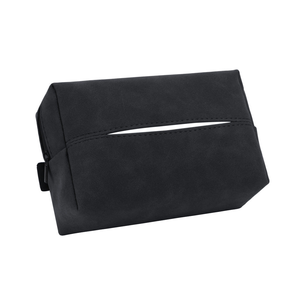 Blue 2-Pack  Luxury Faux Suede Car Tissue Box - Visor Clip & Strap for Armrest or Seat Back