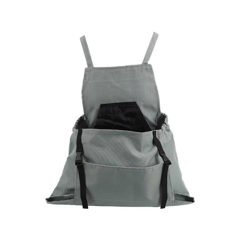 Grey Heavy-Duty Garden Harvesting Apron - Waterproof Fruit Picking Bag with Large Pouch