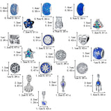 Christmas Advent Calendar DIY Charm Bracelet Kit - 24 Days of Surprise Jewelry (Blue Starry Night Theme) - Front View