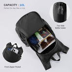 Black Ultra-Lightweight Packable Backpack (10L) - Foldable Daypack for Travel, Hiking & Sports