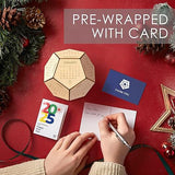 Unique Geometric Wooden Perpetual Desk Calendar - Manual DIY Block Calendar for Home & Office - Top-Down View