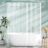 Heavy-Duty Clear PEVA Shower Curtain Liner with 3 Magnets - Waterproof & Easy-Clean Bathroom Liner with Hooks - Front View