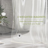Heavy-Duty Clear PEVA Shower Curtain Liner with 3 Magnets - Waterproof & Easy-Clean Bathroom Liner with Hooks - Side View